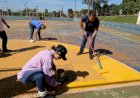Prefeitura renova pintura das quadras poliesportivas do Parque Antenor Martins