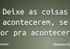 Deixe as coisas acontecerem