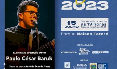 Marcha para Jesus acontece neste sábado, com presença do Cantor Paulo César Baruk em Nova Alvorada do Sul