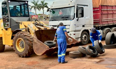 Prefeitura realiza mutirão para coleta e destinação correta de pneus inservíveis em Nova Alvorada do Sul
