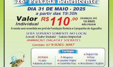 Rotary Água Boa promove 26ª Peixada Beneficente neste sábado