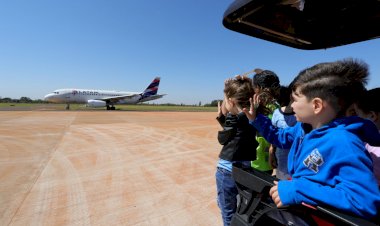 Prefeito acompanha crianças da Reme em visita ao Aeroporto de Dourados
