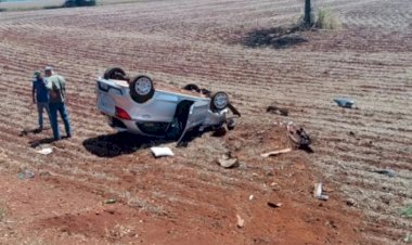 Motorista fica ferida após capotamento na BR-376 entre Fátima do Sul e Dourados