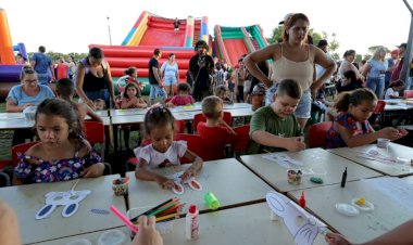 Recreação infantil impulsiona público e reforça caráter familiar da Festa da Páscoa em Dourados