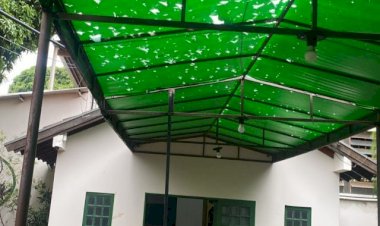 Granizo rasga lona de toldos no Ceia