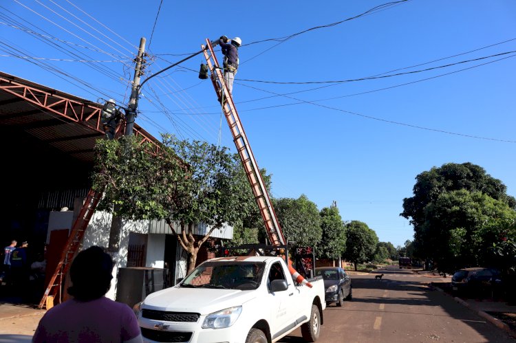 Santo Antônio é o primeiro bairro de Caarapó com iluminação pública 100% em LED