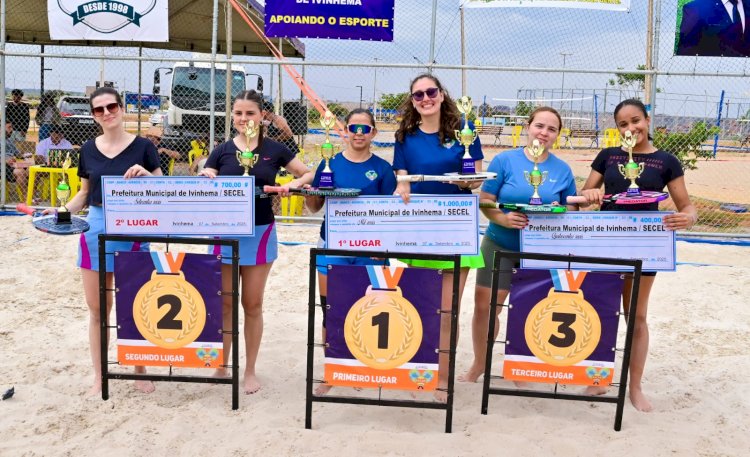 Prefeitura de Ivinhema organizou torneio beach tennis e vôlei de praia